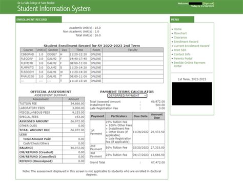 benilde portal|Student Information System .